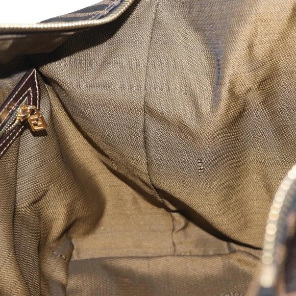 FENDI Zucca Canvas Hand Bag 2way Black Brown Auth gh886 - Picture 12 of 16